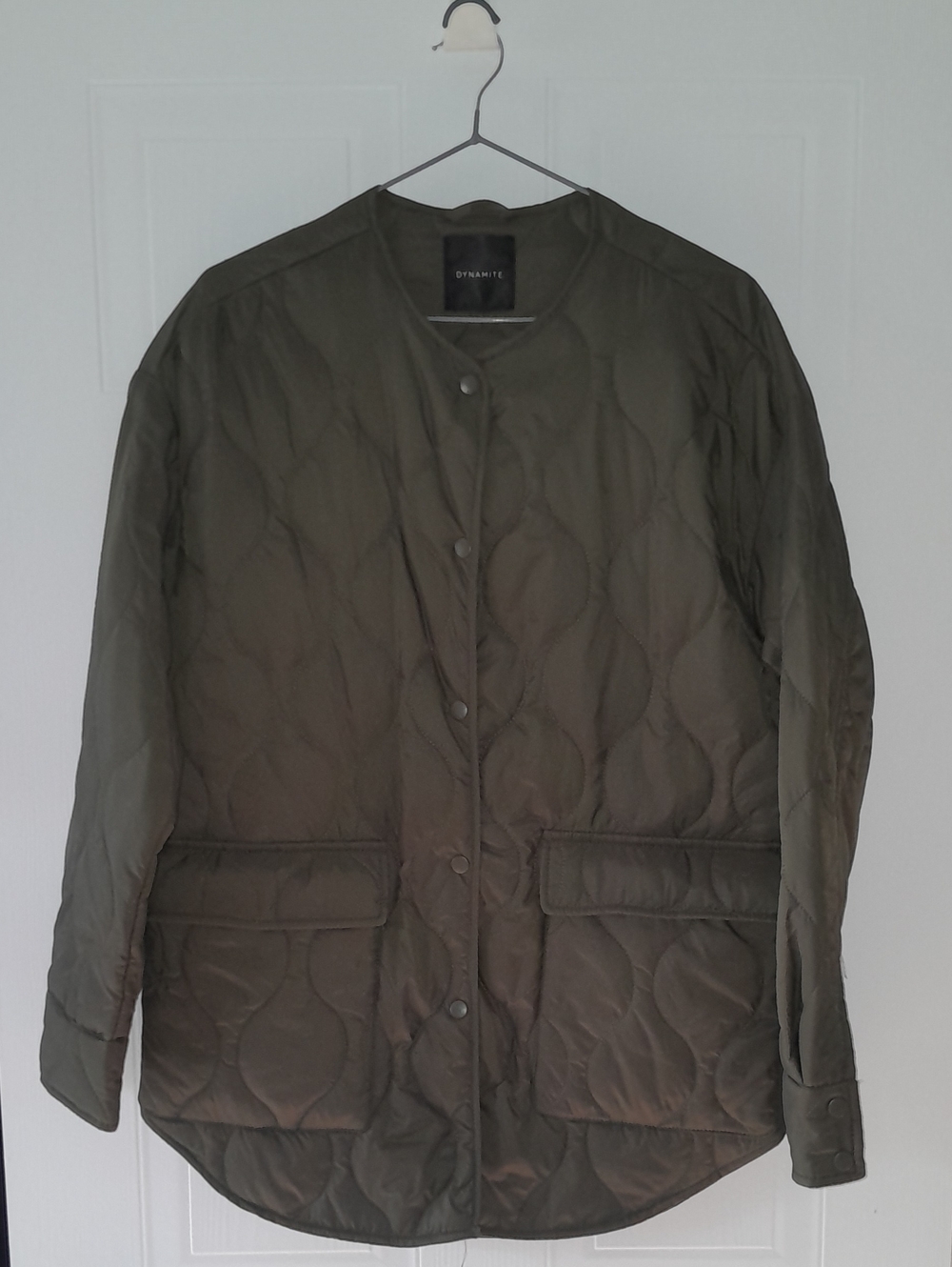 Dynamite Quilted Olive Lightweight Shacket